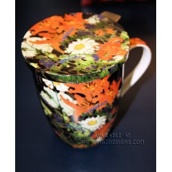 McIntosh Fine Bone China - Thomson Marguerite Tea Mug w/Infuser & Lid